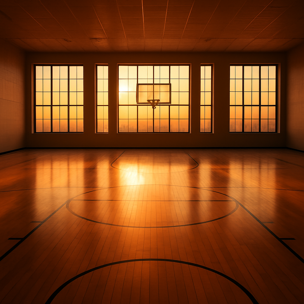 Pavilhão de basquetebol vazio